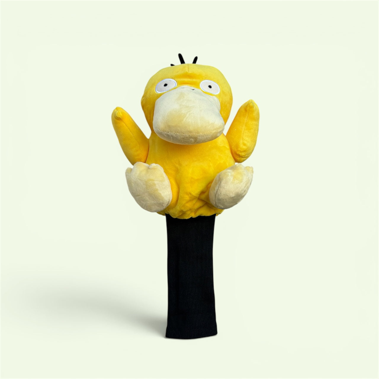 Psyduck headcover showing padded knit sock neck protection