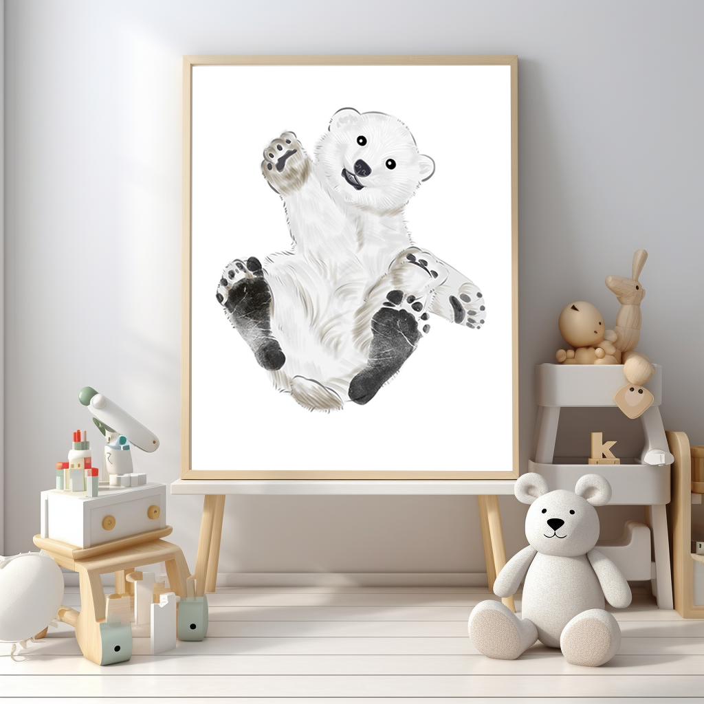 Baby Footprint Kit - Polar Bear (Digital File)