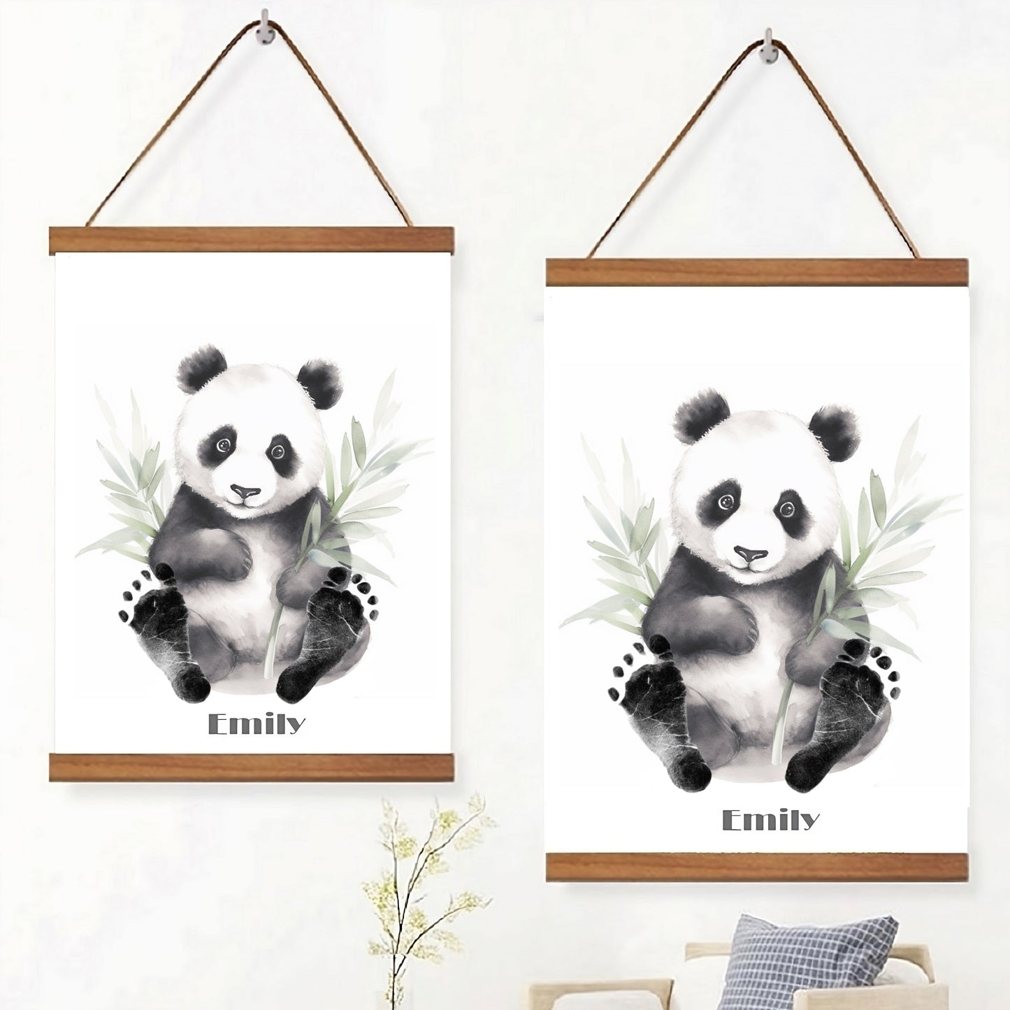 Baby Footprint Kit - Panda  (Digital File)