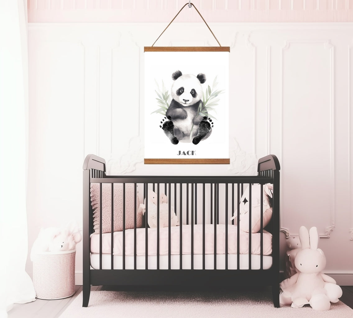 Panda baby footprint kit