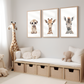 Safari Animals Nursery Decor Set Wall art Picture prints