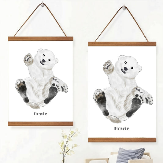 polar bear baby footprint kit