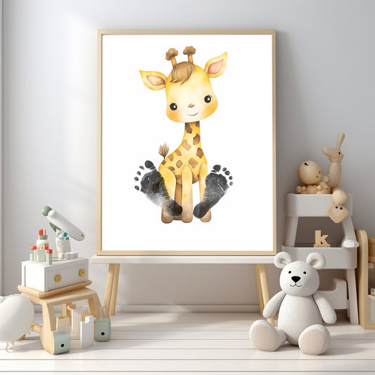 Baby Footprint Kit - Giraffe (Digital File)