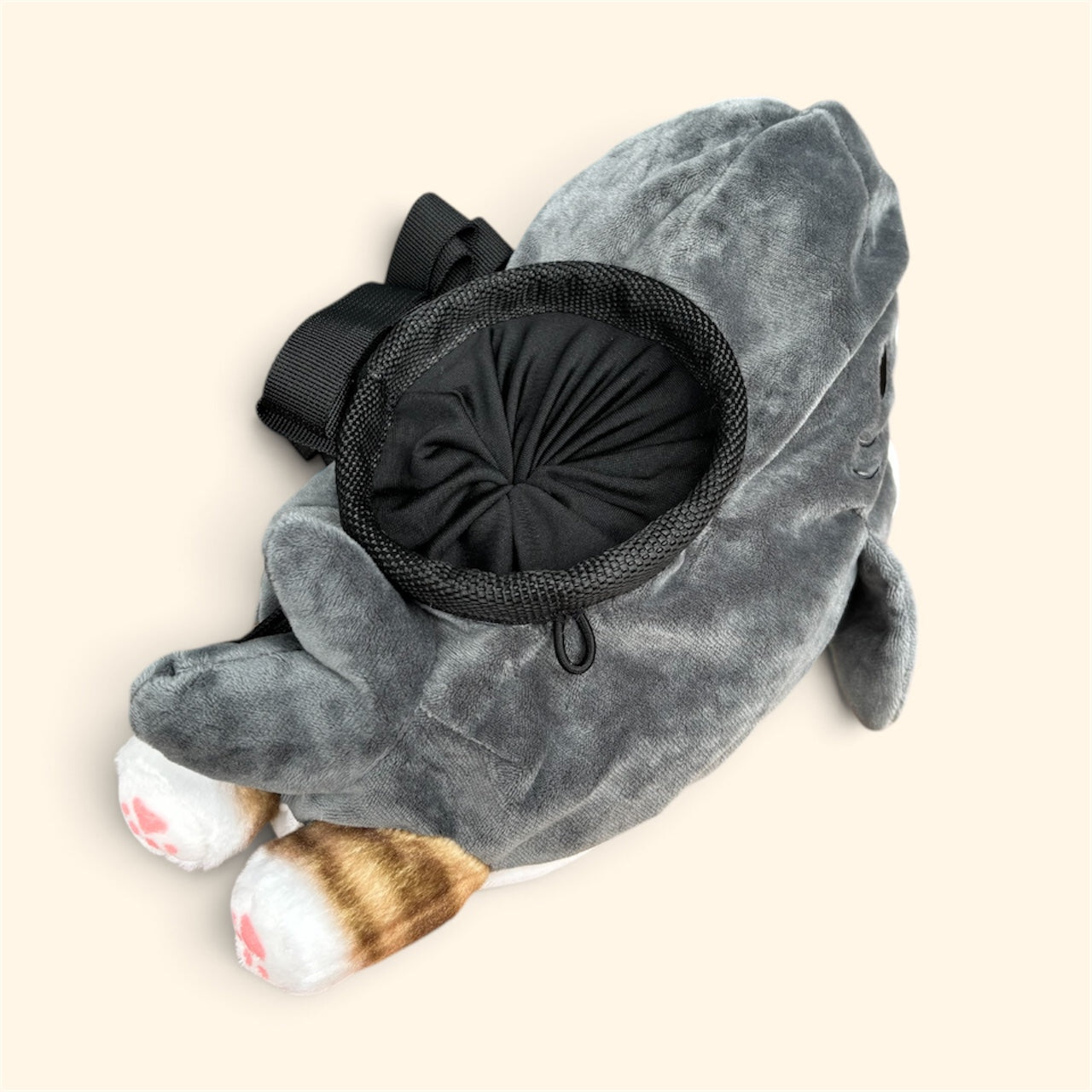 Grey Shark Cat Chalk bag top view