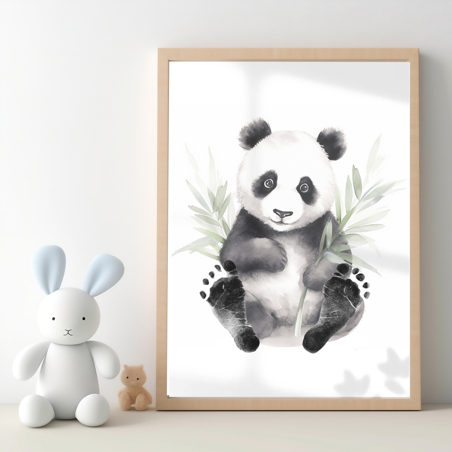 Panda baby footprint kit