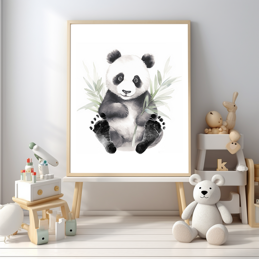 Baby Footprint Kit - Panda  (Digital File)