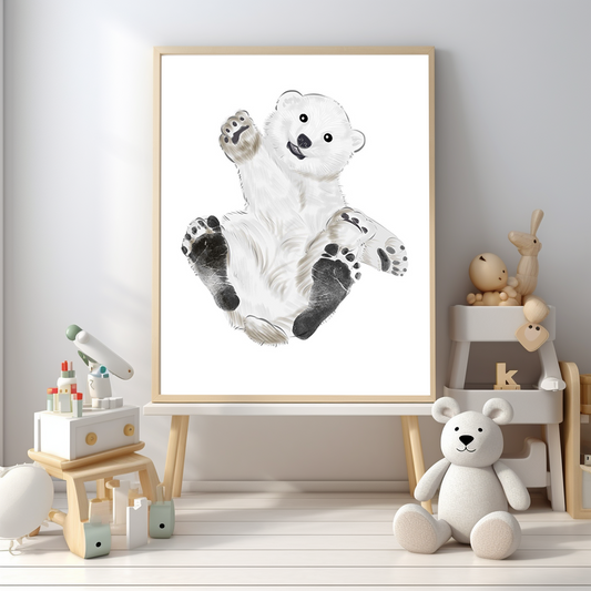 Baby Footprint Kit - Polar Bear (Digital File)