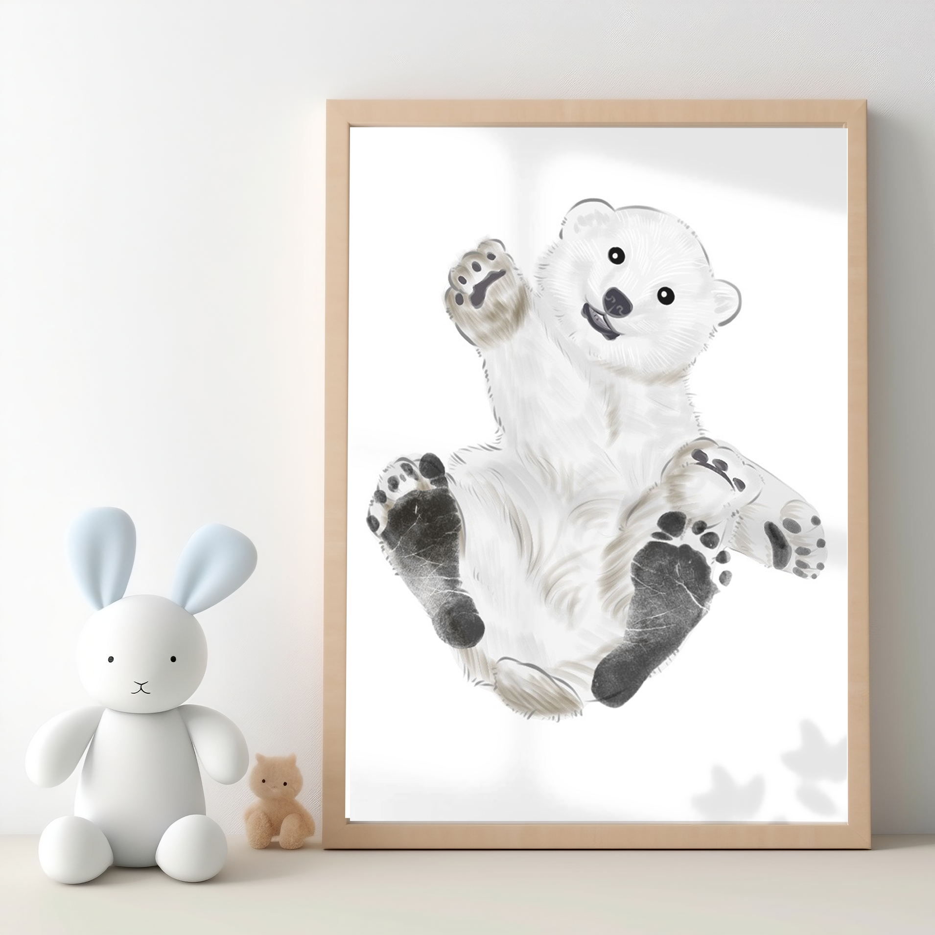 polar bear baby footprint kit