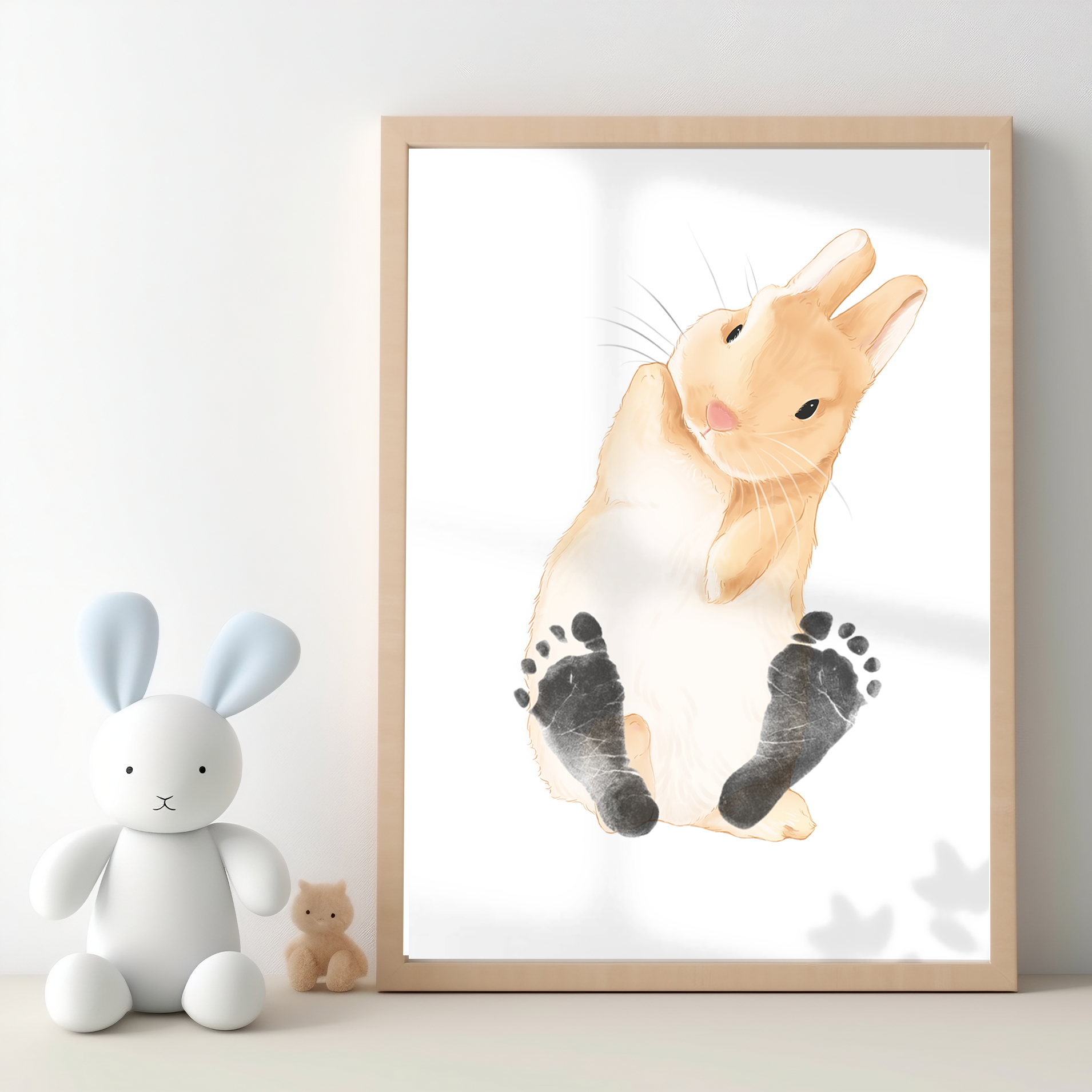 Bunny baby footprint kit