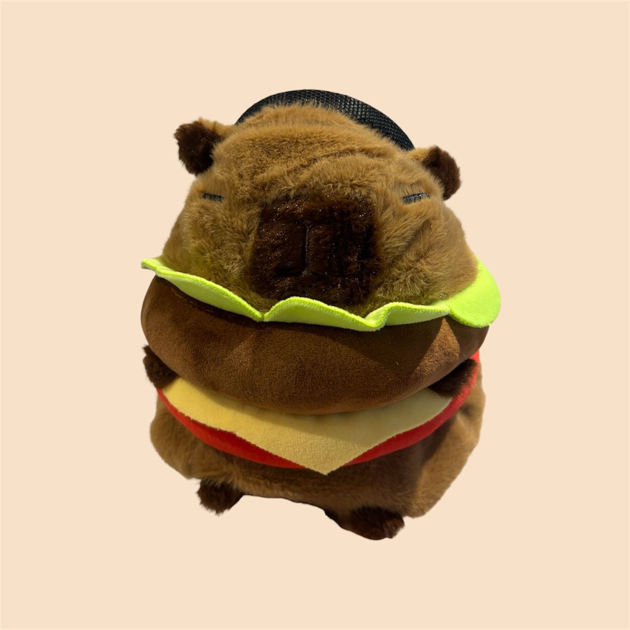 Handmade-Capybara-Chalk-Bag-Layered-Burger-Design-Drawstring-Closure-Detail