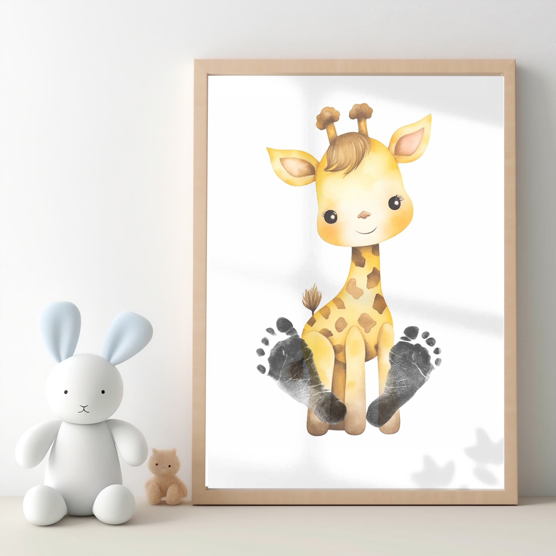 Giraffe baby footprint kit