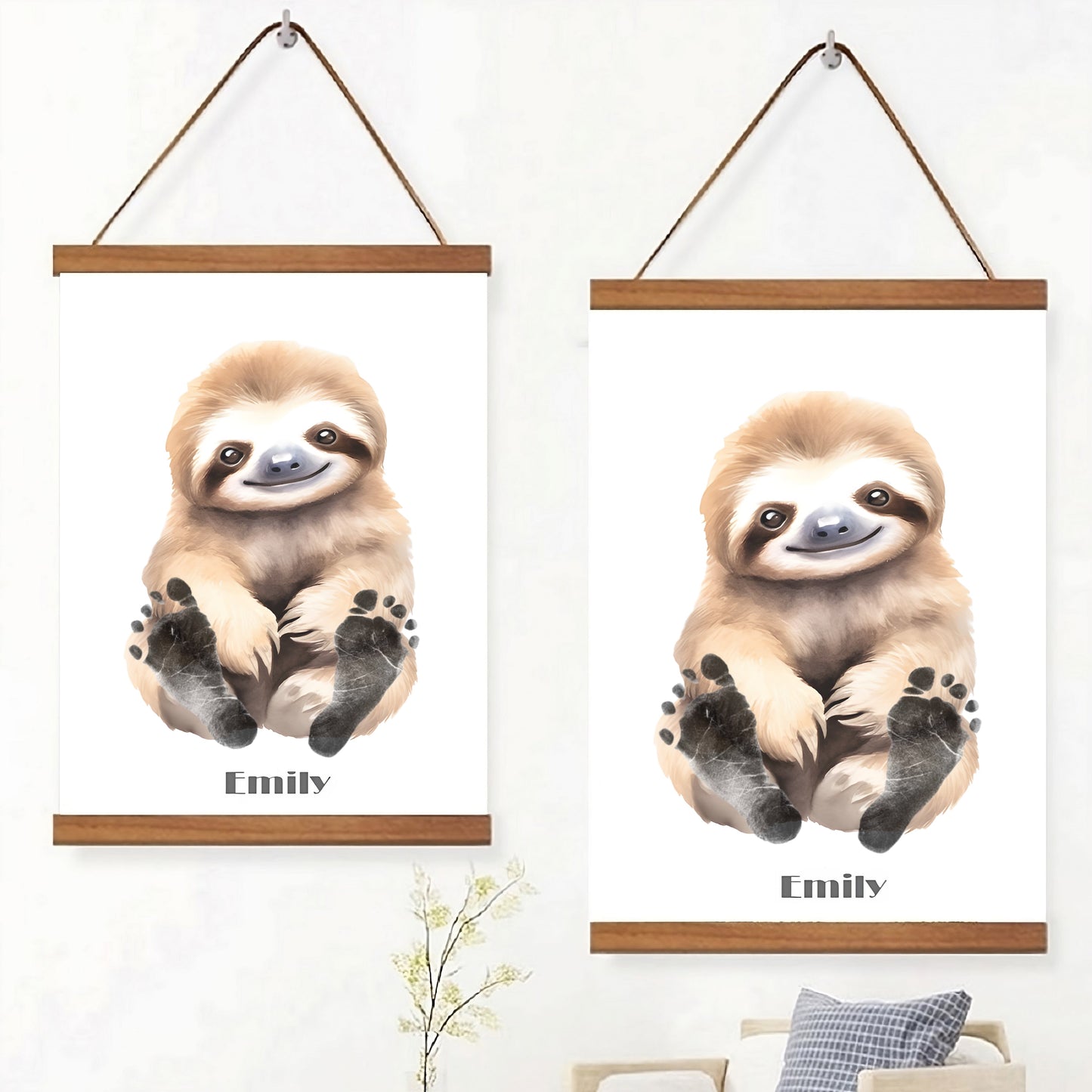 Baby Footprint Kit - Sloth (Digital File)